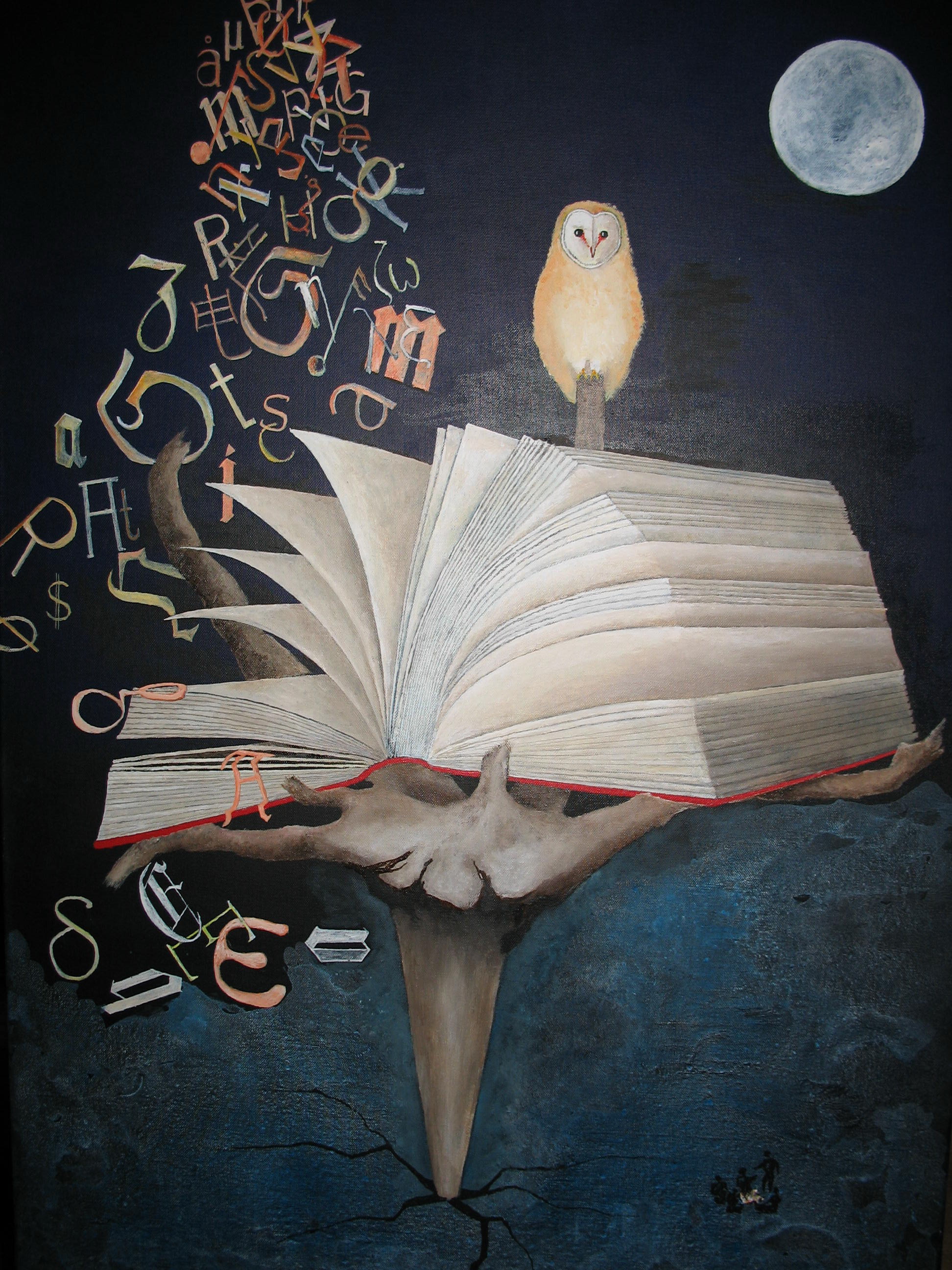 F. Werner mit Malerei und Collage im Hans-Ralfs-Haus