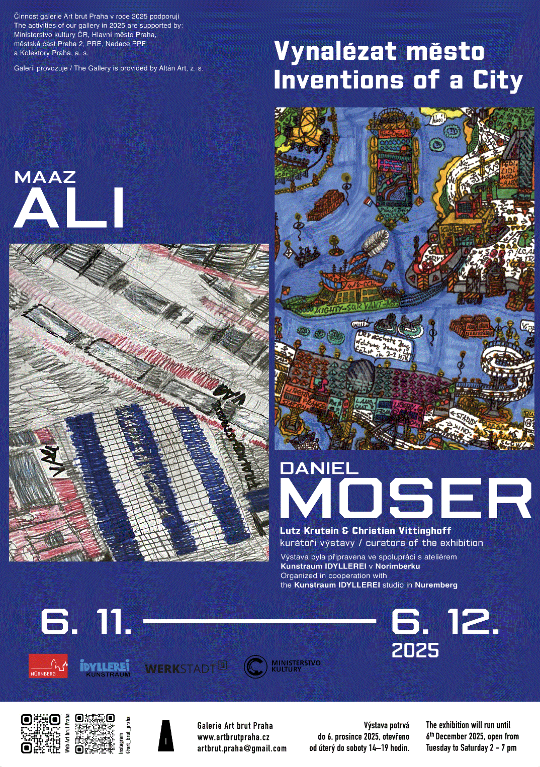 Maaz Ali und Daniel Moser in der Galerie Art Brut Praha