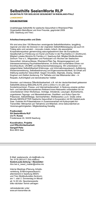 Neues Werbematerial von Selbsthilfe SeelenWorte RLP
